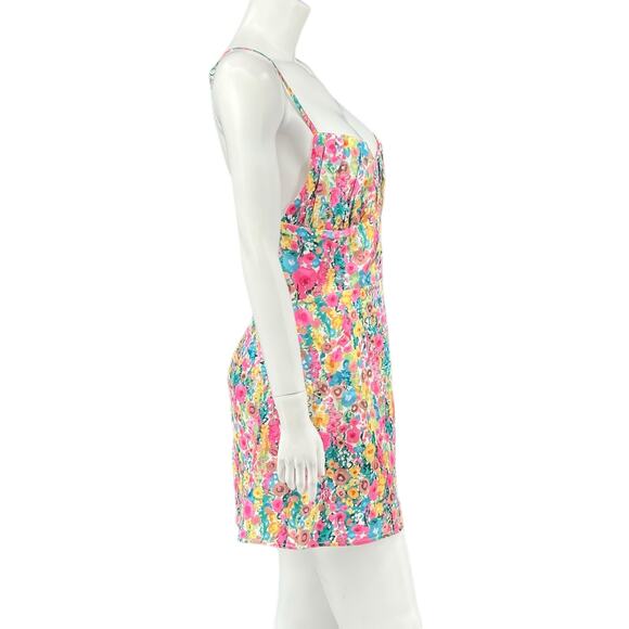 Beginning Boutique Dress Womens 10 Pink Fleurette Floral‎ Mini Slip Babydoll NWT - Picture 3 of 10